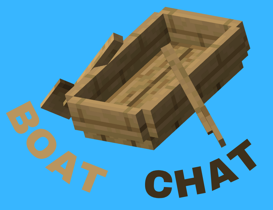A photo of a minecraft boat